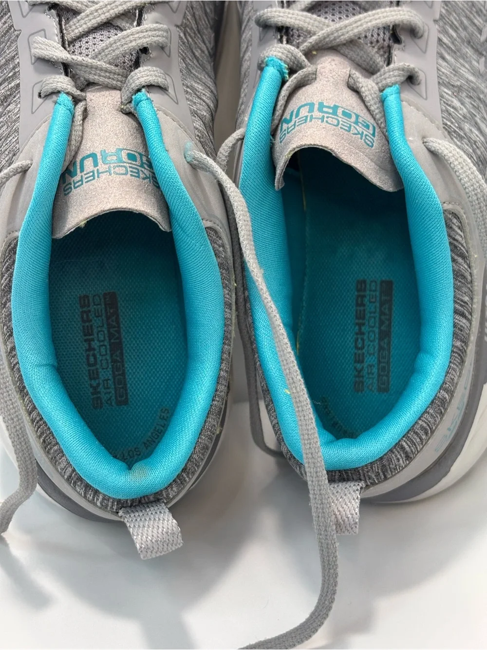 Skechers Womens Size 7 '92 Ultra Go Grey/Teal Shoes Athletic Running Lace 128136